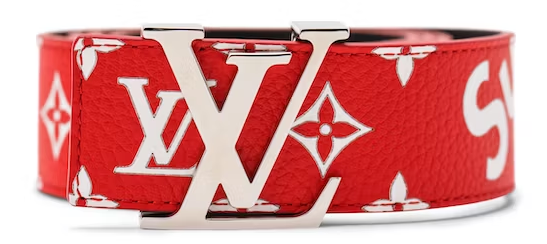 Louis Vuitton x Supreme Initiales Belt 38 MM Monogram Red