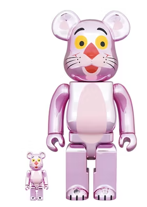 Bearbrick x Pink Panther 100% & 400% Set Chrome Ver.
