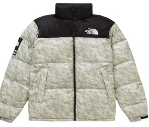 Supreme The North Face Paper Print Nuptse Jacket Paper Print