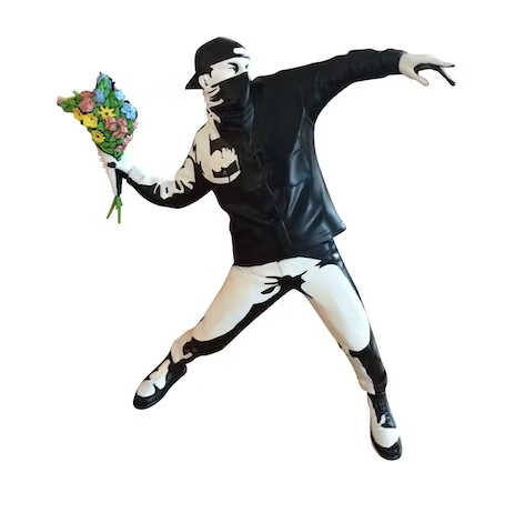 Banksy Flower Bomber Figure Black/Multi