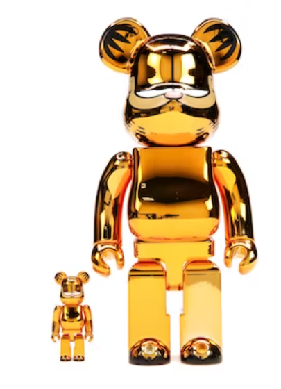 Bearbrick Garfield 100% & 400% Set Gold Chrome Ver.