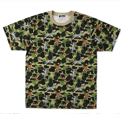 BAPE x Tom and Jerry Camo Tee Green LARGE