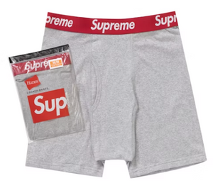 Supreme Hanes Boxer Briefs (2 Pack) Heather Grey