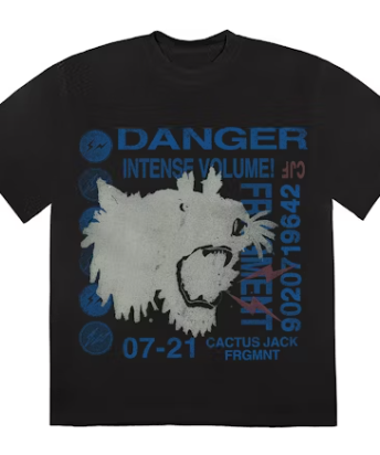 Travis Scott Cactus Jack For Fragment Danger Tee Washed Black