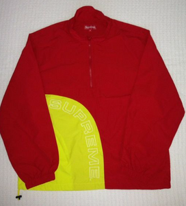 SUPREME Corner Arc Half Zip Pullover Red/Yellow  XLarge