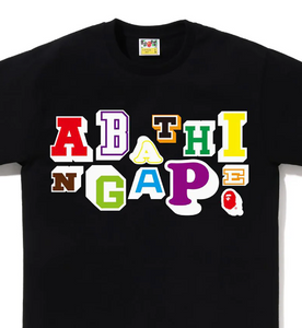 A BATHING APE BUSY WORKS VARSITY FONT TEE