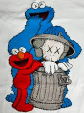Load image into Gallery viewer, KAWS x Uniqlo x Sesame Street Cookie Monster Pocket Tee
