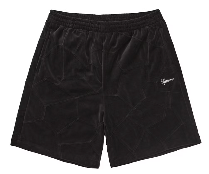 Supreme Patchwork Velour Short Black (Large)