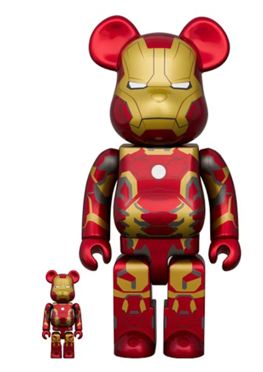 Bearbrick The Infinity Saga Iron Man Mark 43 100% & 400% Set