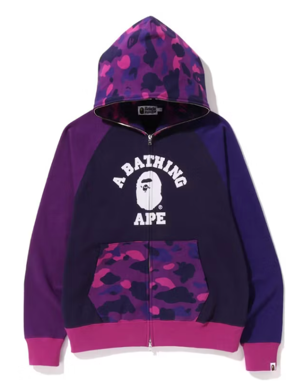 BAPE A Bathing Ape Color Camo Relaxed Fit Full Zip Hoodie (fw22)Purple