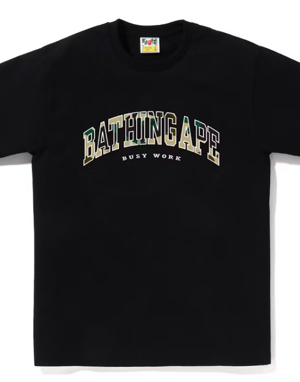 BAPE 1st Camo Logo Tee Black Yellow (SS23)