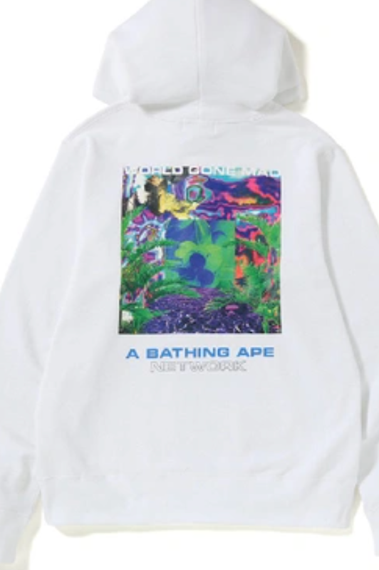 BAPE Network Wide Pullover Hoodie White (SS19)