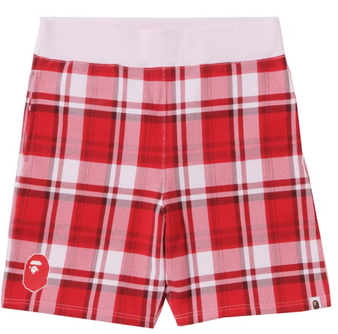 BAPE Check Gift Sweat Shorts (SS22)Red