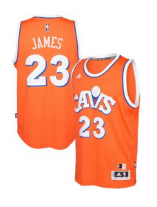 Cleveland Cavaliers LeBron James 23 Orange Throwback Jersey