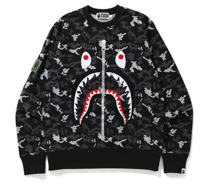 BAPE Digital Camo Shark Crewneck