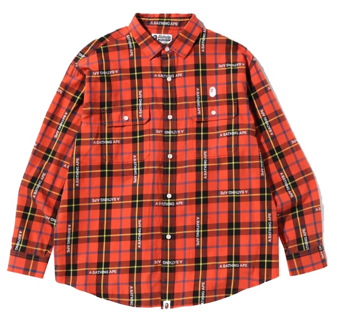 BAPE Logo Check Loose Fit Shirt