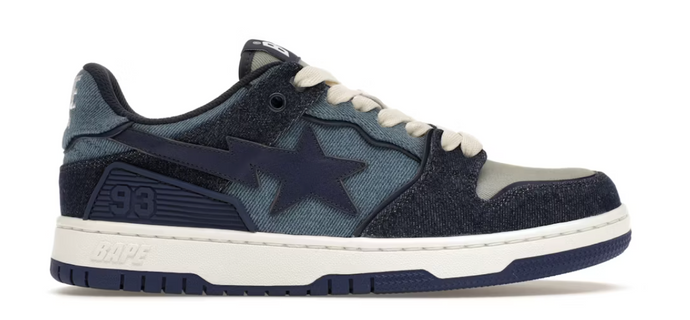 A Bathing Ape Sk8 Sta Indigo Denim