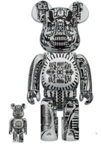 Bearbrick HR GIGER 1000% Chrome