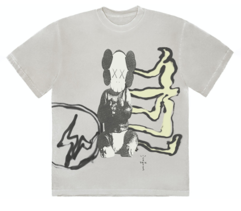 Travis Scott Cactus Jack + Kaws For Fragment Tee Aged Yellow