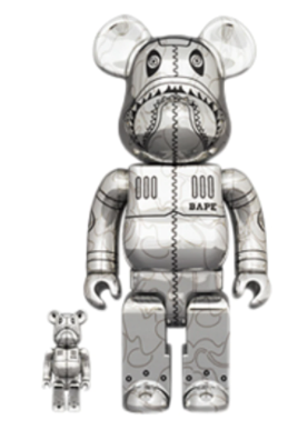 Bearbrick x BAPE x Hajime Sorayama Camo Shark 100% & 400%