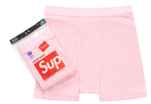 Supreme Hanes Boxer Briefs (2 Pack) Pink