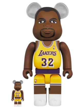 Bearbrick NBA Magic Johnson (Los Angeles Lakers) 100% & 400% Set