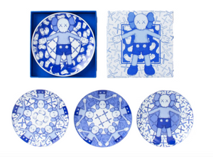 KAWS Holiday Taipei Ceramic Plate (Set of 4) Blue/White