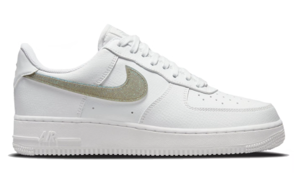 Nike Air Force 1 Low White Gold Glitter Swoosh (W)