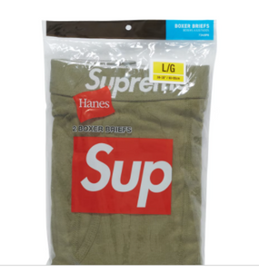 Supreme Hanes Boxer Briefs (2 Pack) Olive