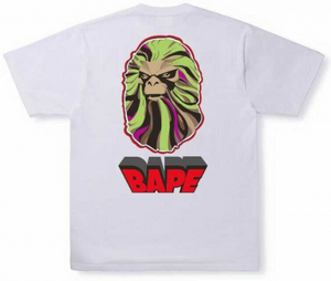 A BATHING APE Men's T-Shirt Psychedelic Art Atmosphere BAPE APE HEAD Motif Japan
