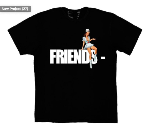 Vlone Friends Pin Up Black T-shirt