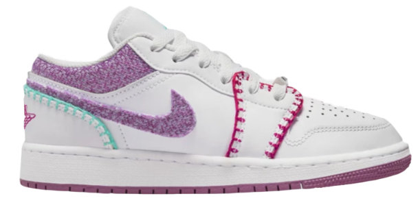 Jordan 1 Low White Light Bordeuax (GS)