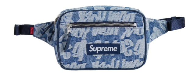 Supreme Fat Tip Jacquard Denim Waist Bag Blue