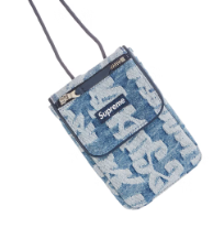 Supreme Fat Tip Jacquard Denim Neck Pouch Blue
