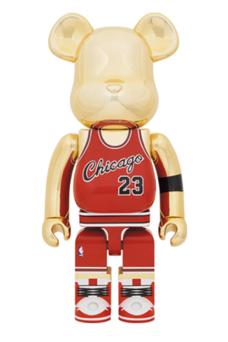 Bearbrick Michael Jordan 1985 Rookie Jersey 1000% Gold Chrome