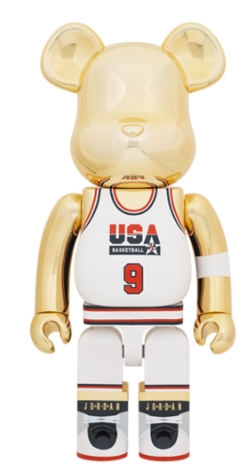 Bearbrick Michael Jordan 1992 Team USA (Dream Team) 1000% Gold Chrome