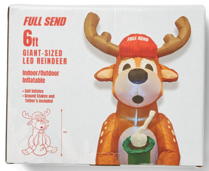 Full Send Reindeer Bong Rip Inflatable (Outdoor Decorations)