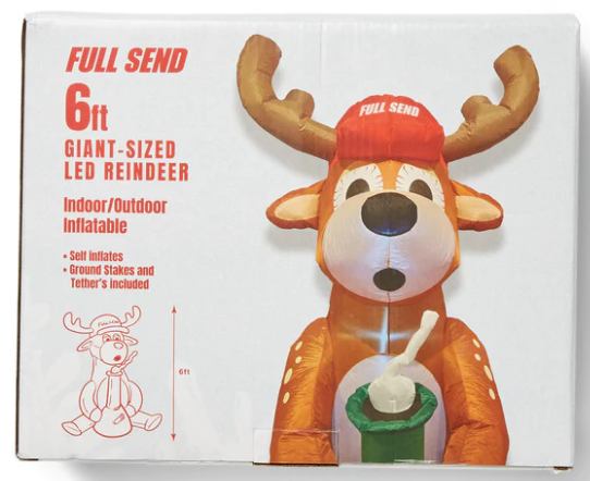 Full Send Reindeer Bong Rip Inflatable (Outdoor Decorations)