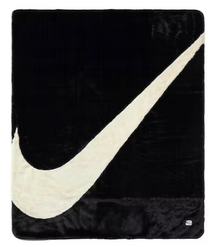 Nike Swoosh Faux Fur Blanket Black/Fossil/Off White