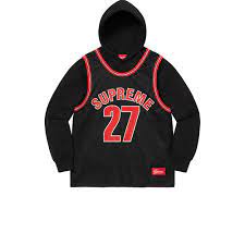 Supreme Basketball Jersey Hooded Sweatshirt Black