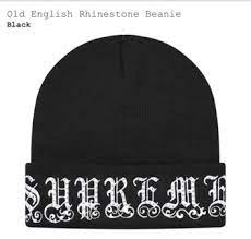 Supreme Old English Rhinestone Beanie