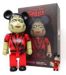 Bearbrick Michael Jackson Red Jacket Thriller or Zombie 100% & 400% Set Red