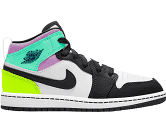 Jordan 1 Mid Pastel Black Toe (GS)